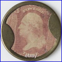 1862 Drake's Plantation Bitters Encased Red 3 Cent Stamp
