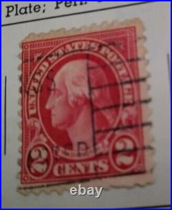 1922-1925 Wasington Red 2 Cent Stamp Perf 11 Flat Plate Type 1