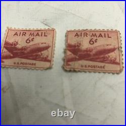 2- RED AIR MAIL 6 CENT STAMPS Rare