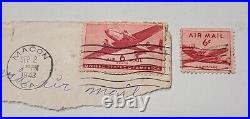 2 Rare Red 6 Cent Us Air-mail Postage Stamp