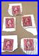 5 George Washington 2 Cent US Stamps Red. Used