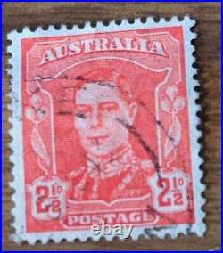 Australia 1942 King George VI Stamp 2 1/2 Cent Stamp Used & Watermarked RARE