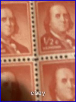 BEN FRANKLIN US Postage 1/2 Cent Stamp-Red EXTREMELY RARE STAMP! 9 Uncut
