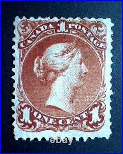 Canada Scott #22 MINT Queen Victoria (1868) LARGE QUEEN 1 Cent Regummed