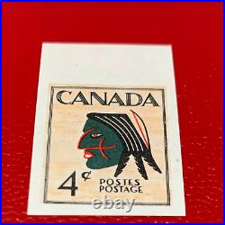 Canada UNISSUED INDIAN HEAD ESSAY 1955 IMPERFORATE MINT NH RARE & APPEALING
