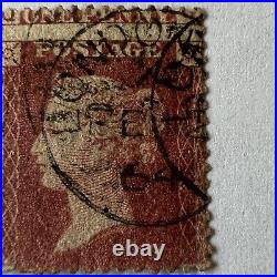 Error Britain Penny Red Stamp With Significant Vertical Misperf