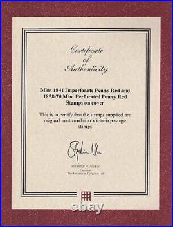 GB Stamps 1841 and 1858 1P Red Penny MLH, Certified. Gem