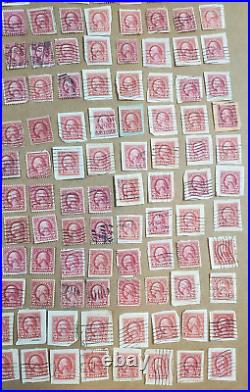 GIANT 450+ 2 cent Washington Reds Collection MUST SEE! 1914 Perfin Error + More