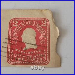 George Washington 2 Cent Stamp Embossed on Envelope April, 20 1904 Rectangular