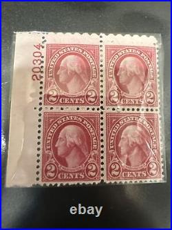 George Washington Red Two (2) Cent MNH Unused Block Of Four Stamps
