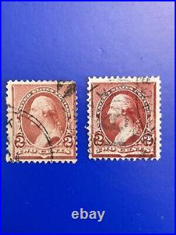 George Washington Red Very Rare 2 Cent Stamp (set Of 2)
