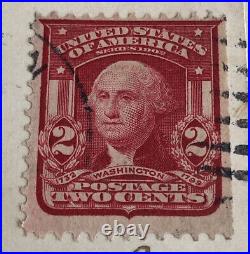George Washington Red Very Rare 2 cent stamp On Postcard