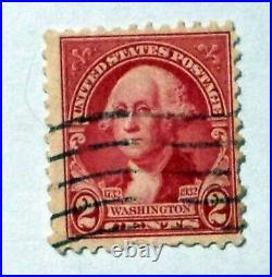 George Washington Vintage Rare 1932 US 2 Cent Stamp RED