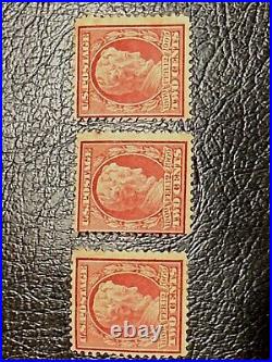 LOT of 3 US #369 2c Stamps 1909 Abraham Lincoln bluish paper MNH