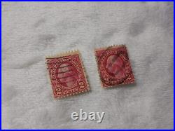 Lot 2 Rare 1920s 2 Cent Carmine- Dark Red George Washington Us Stamp