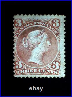 MINT Canada SC#25 Queen Victoria Large Queen(1868) Partial Original Gum CV $2000
