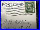RARE US Green Ben Franklin Postage 1c Stamp on Post Card 1937
