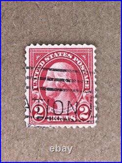 RARE! US Postage George Washington Two 2 Cent Red Stamp. Vibrant Colour. Used