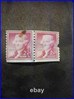 RED Thomas Jefferson 2cent Antique U. S. Postage Stamp 2 CENT MAILING USED STAMP
