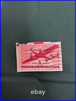 Rare 1940s Red 6 Cent U. S. Air-mail Stamp