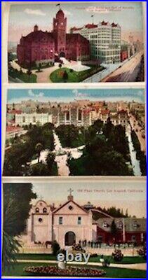 Rare Antique 2 Cent Red George Washington Stamp on Los Angeles Foldout Postcards