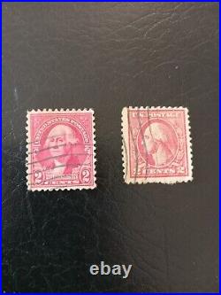 Rare George Washington 2 Cent Red Flag Canceled Stamp