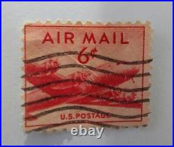 Rare Vintage 6 Cent Red Airmail US Postage 1946
