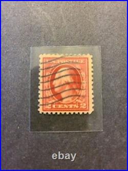 Red 1912 George Washington Vintage 2 Cent Stamp, Rare