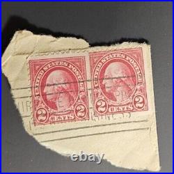 Red George Washington 2 cent stamp Used Great Condition VERTICLE PERF (Two)
