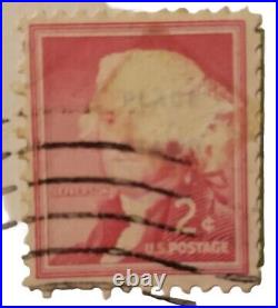Thomas Jefferson 2cent Postage Stamp- Red, Used US Air Mail