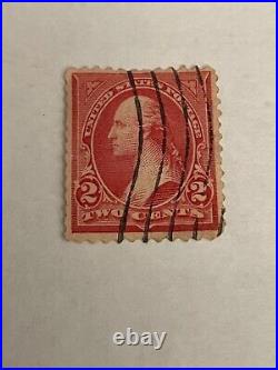 USA rare George Washington red two cents stamp from the early 1900s