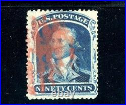 USAstamps Used US 1860 Washington Scott 39 Rare Genuine Red Cancel SCV $10,500