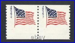US EFO STAMPS SC# 1618Cf PAIR 15c FLAG DRAMATIC GRAY INK OMITTED ERROR MNH OG