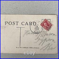 US George Washington 2 Cent Carmine Red Stamp 1902-1903 On Post Card 1907