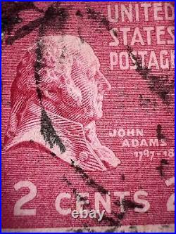 US John Adams Red 2 cent Stamp 1938 USED
