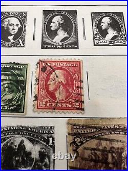 US Postage Stamp George Washington Two Cent 2¢ Red Stamp 1847-1907 Very Rare