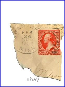 US Postage Stamp George Washington Two Cent 2¢ Red Stamp 1902 Shield Very Rare