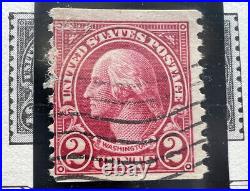 US STAMP WASHINGTON 2 Cents POST STAMP 1922-32 RED Vertical Perf