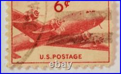 VINTAGE AIR MAIL Red 6 Cent Stamp Cancelled/Posted 003