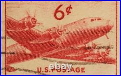 VINTAGE AIR MAIL Red 6 Cent Stamp Cancelled/Posted 007