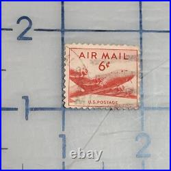 VINTAGE AIR MAIL Red 6 Cent Stamp Cancelled/Posted 011