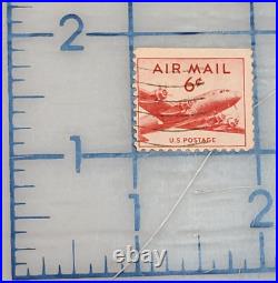 VINTAGE AIR MAIL Red 6 Cent Stamp Cancelled/Posted E04