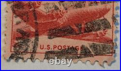 VINTAGE AIR MAIL Red 6 Cent Stamp Cancelled/Posted E05