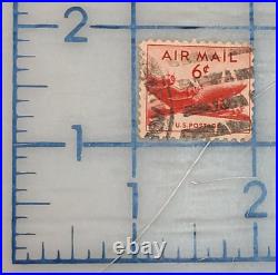 VINTAGE AIR MAIL Red 6 Cent Stamp Cancelled/Posted E05