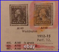 Very Rare George Washington Carmine Red 1912-15 Two 2 Cent Postage Stamp perf 12