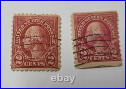 Very Rare George Washington Red Two 2 Cent Postage Stamp (2Stamps) OBO