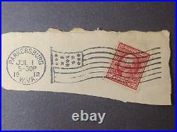 Vintage George Washington Red 2 Cent Postage Stamp With 1912 Cancel Stamp