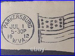 Vintage George Washington Red 2 Cent Postage Stamp With 1912 Cancel Stamp